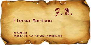 Florea Mariann névjegykártya